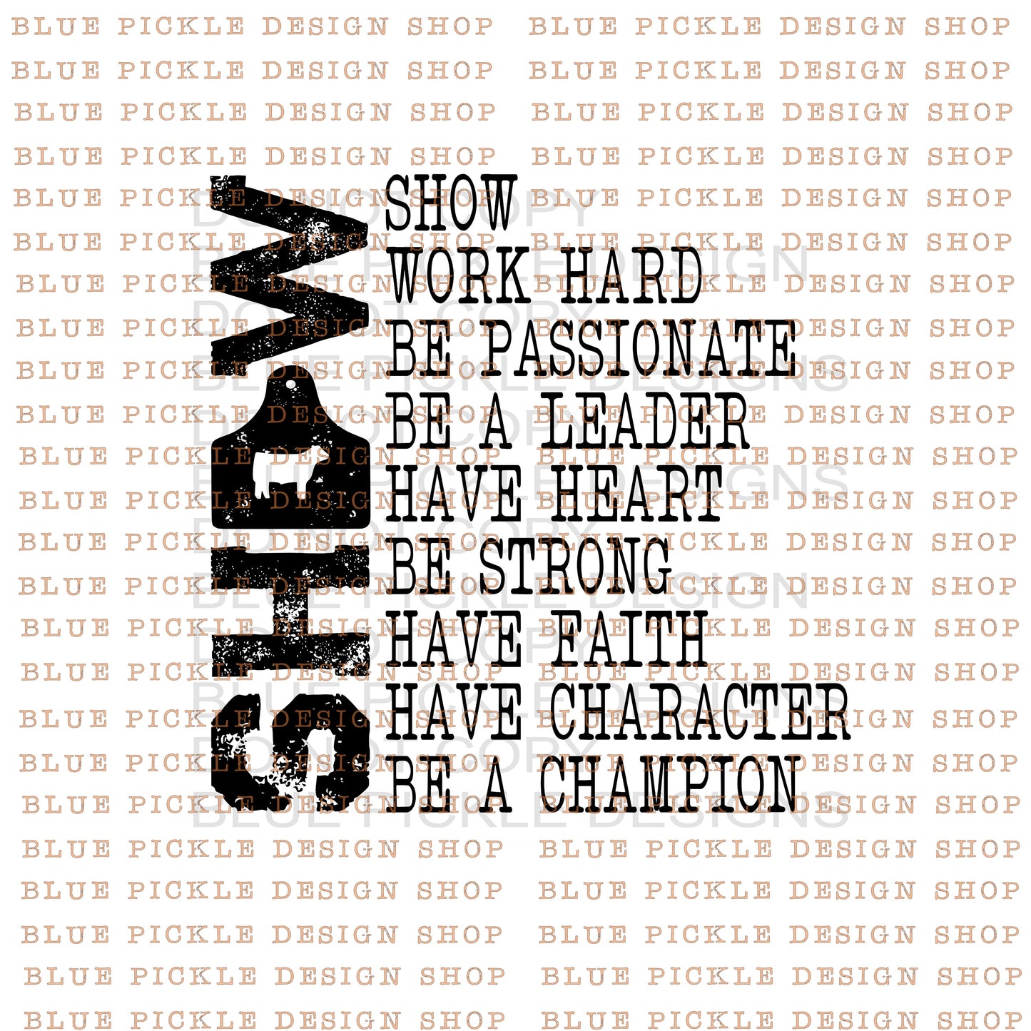 Show Livestock - Cow - DIGITAL DESIGN