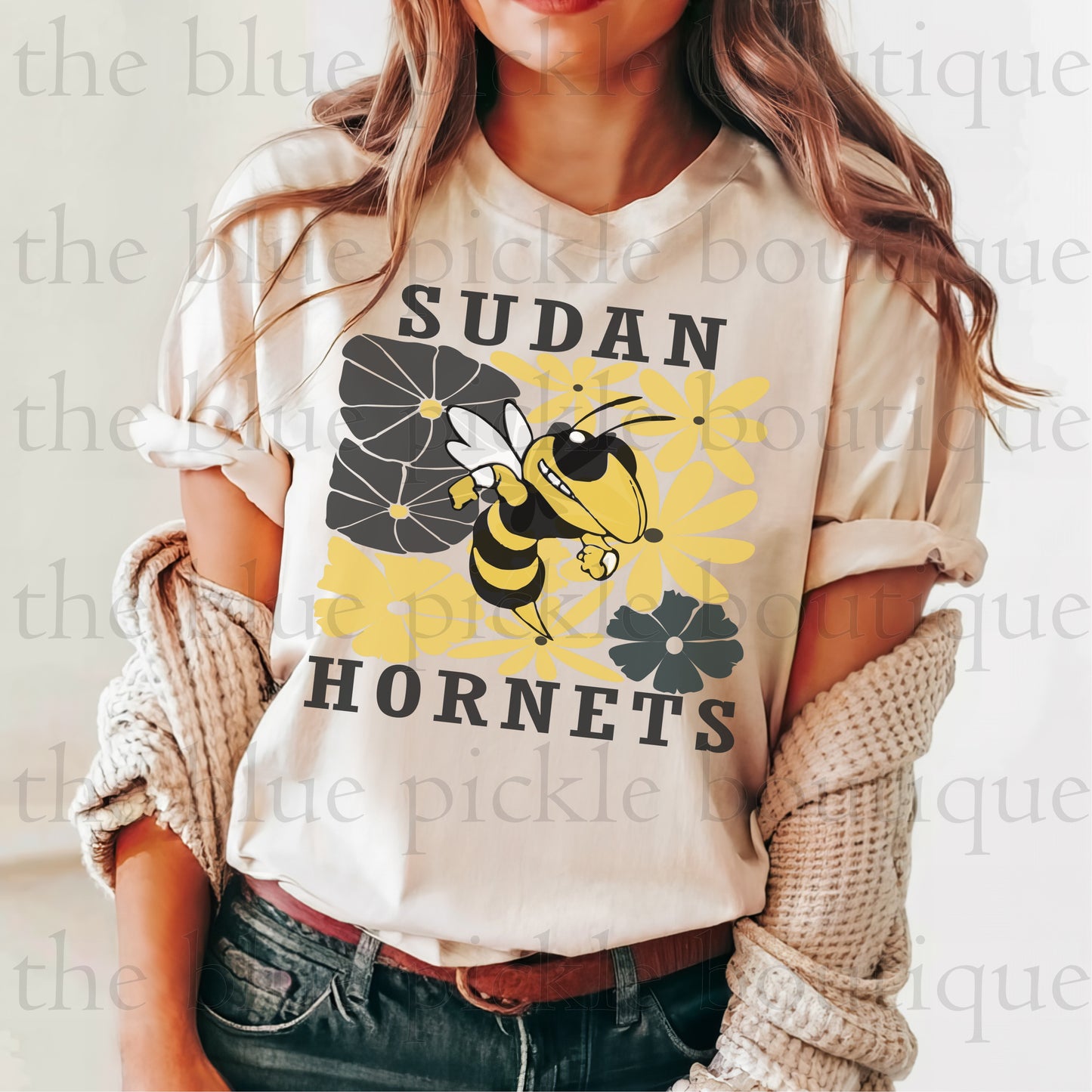 Floral Custom Mascot School Spirit Tee