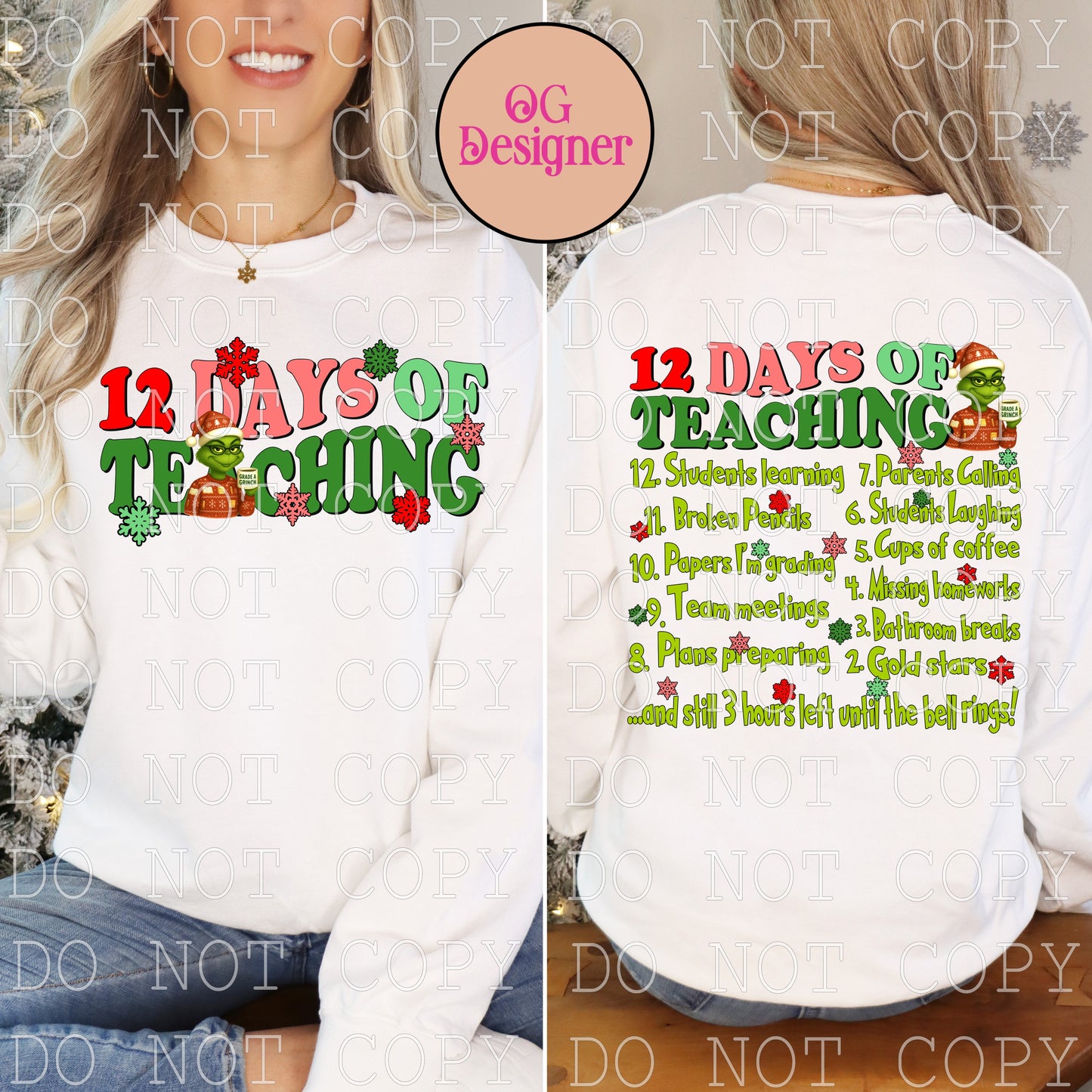 12 Days of Teaching Christmas -  DIGITAL DESIGN- INSTANT DOWNLOAD