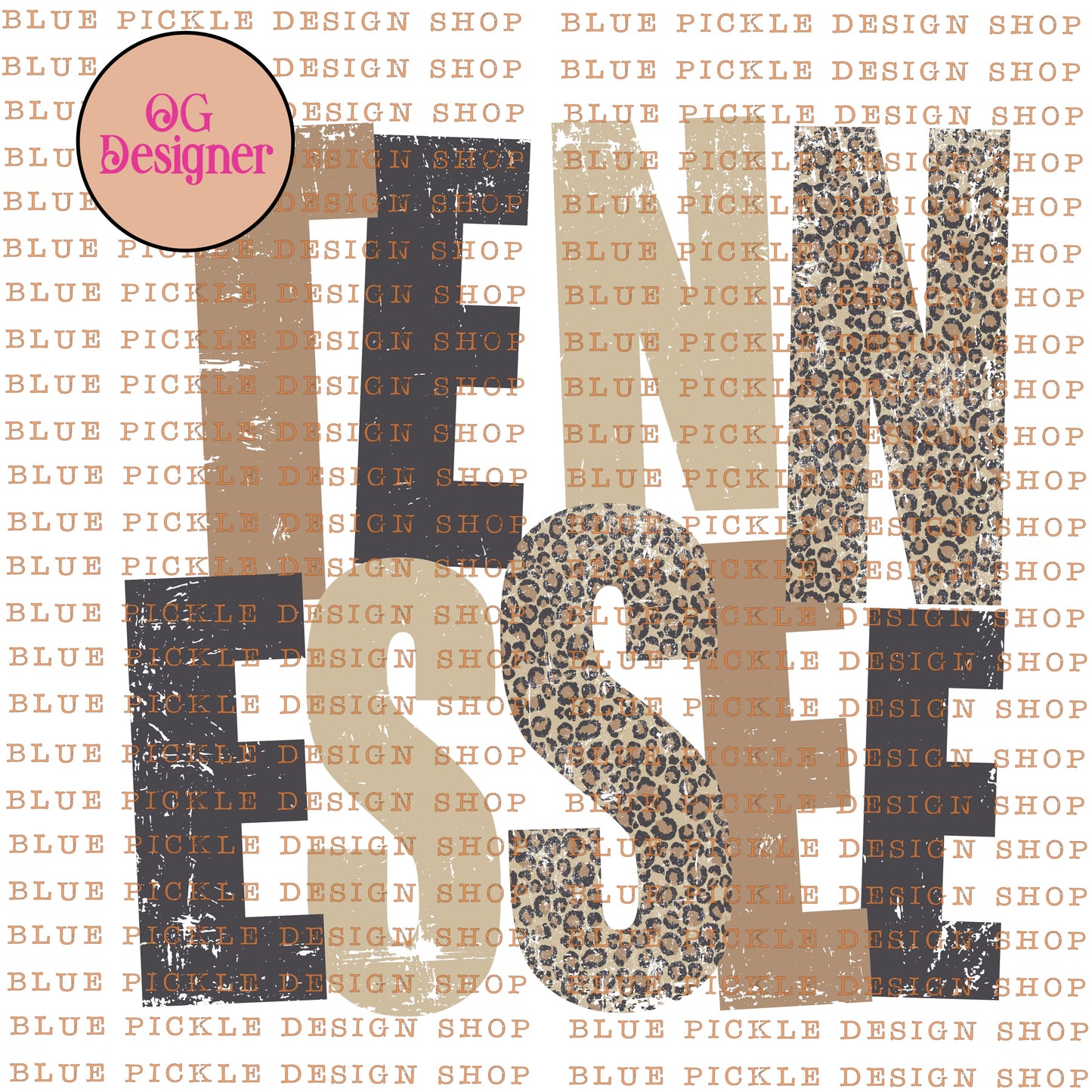 Tennessee Distressed Leopard Neutrals - DIGITAL DESIGN