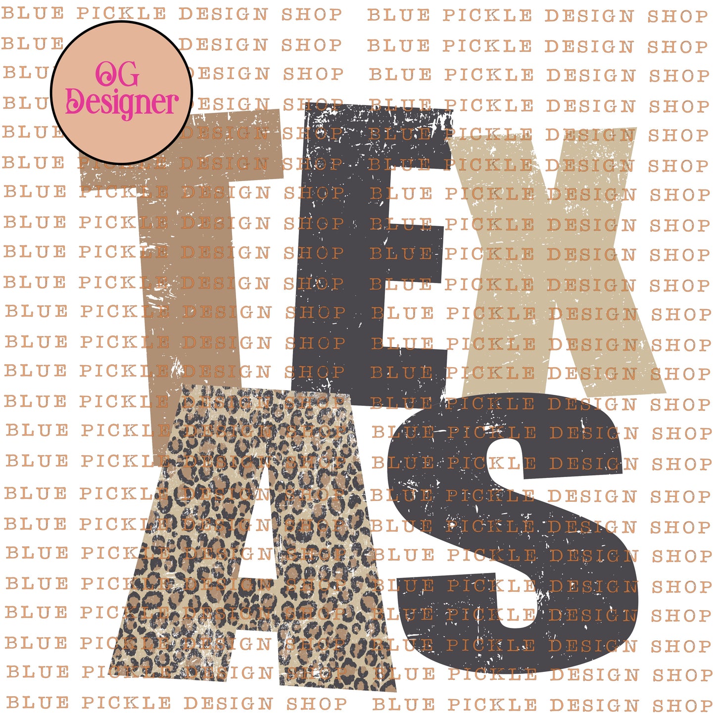 Texas Distressed Leopard Neutrals - DIGITAL DESIGN