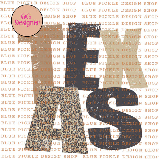 Texas Distressed Leopard Neutrals - DIGITAL DESIGN