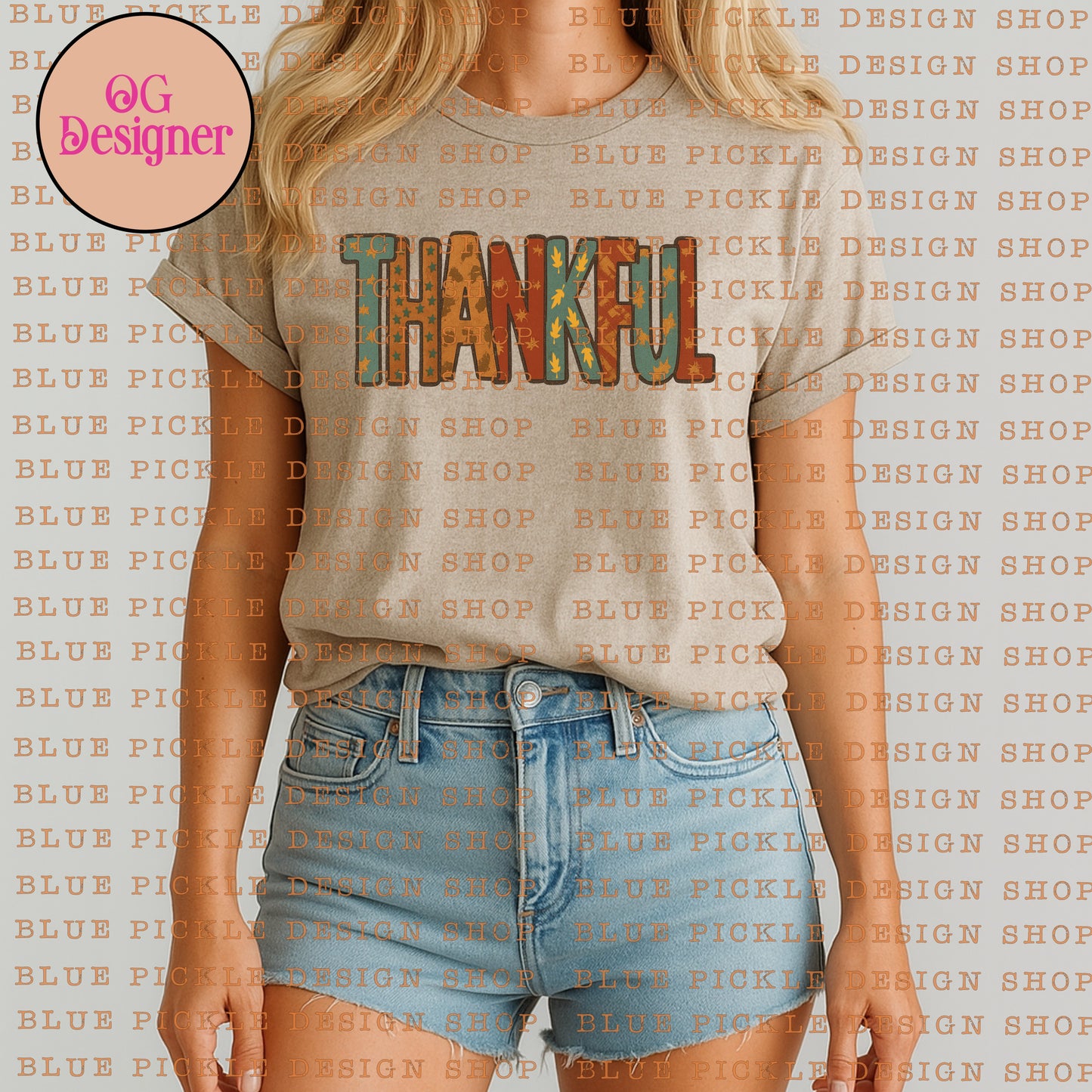 Thankful (Rustic) -  DIGITAL DESIGN- INSTANT DOWNLOAD