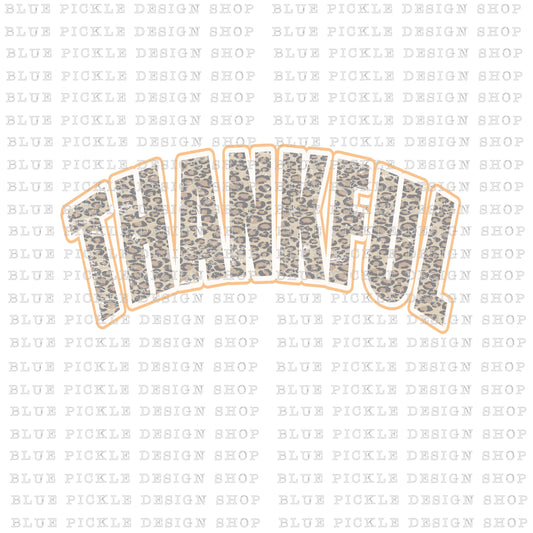 Thankful Leopard Print  - DIGITAL DESIGN- INSTANT DOWNLOAD