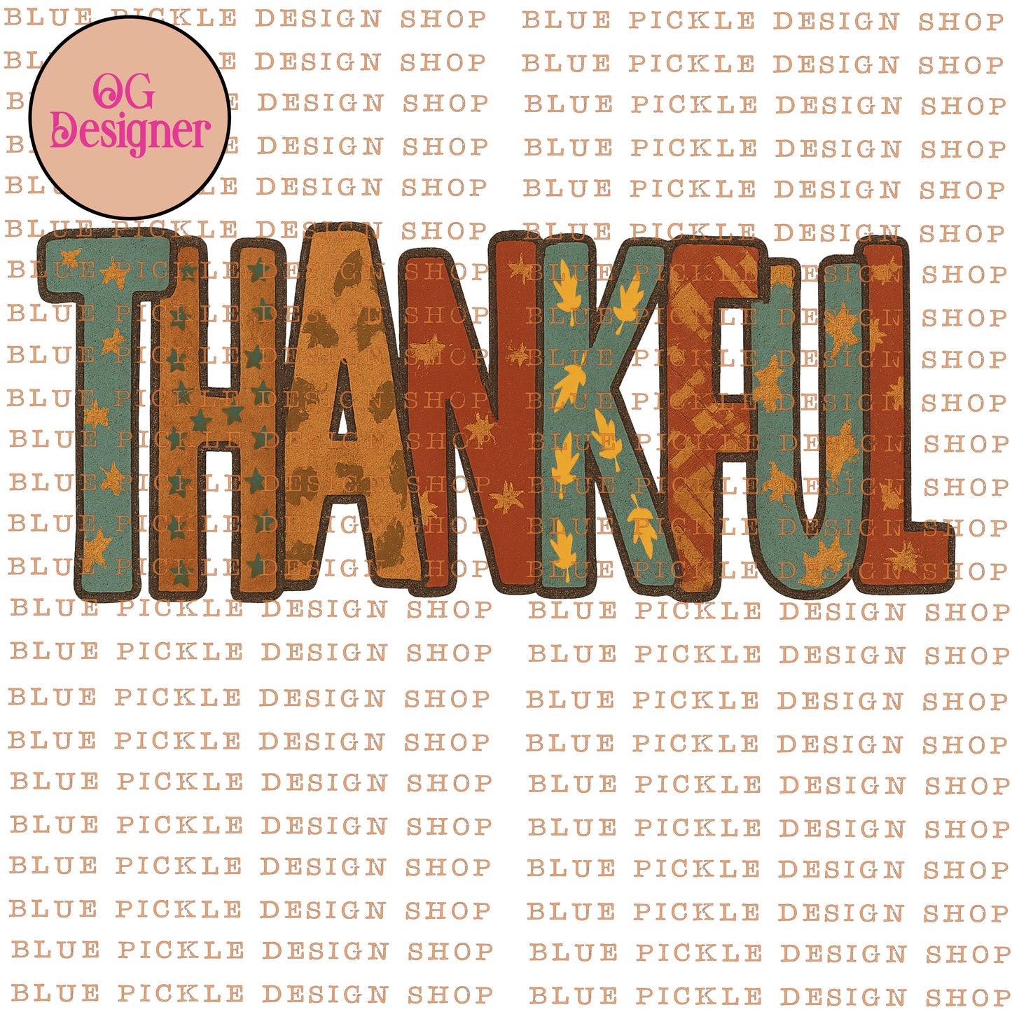 Thankful (Rustic) -  DIGITAL DESIGN- INSTANT DOWNLOAD