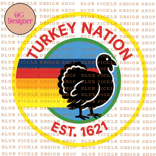 Turkey Nation (turkey trot) - 2 DESIGNS -  DIGITAL DESIGN- INSTANT DOWNLOAD