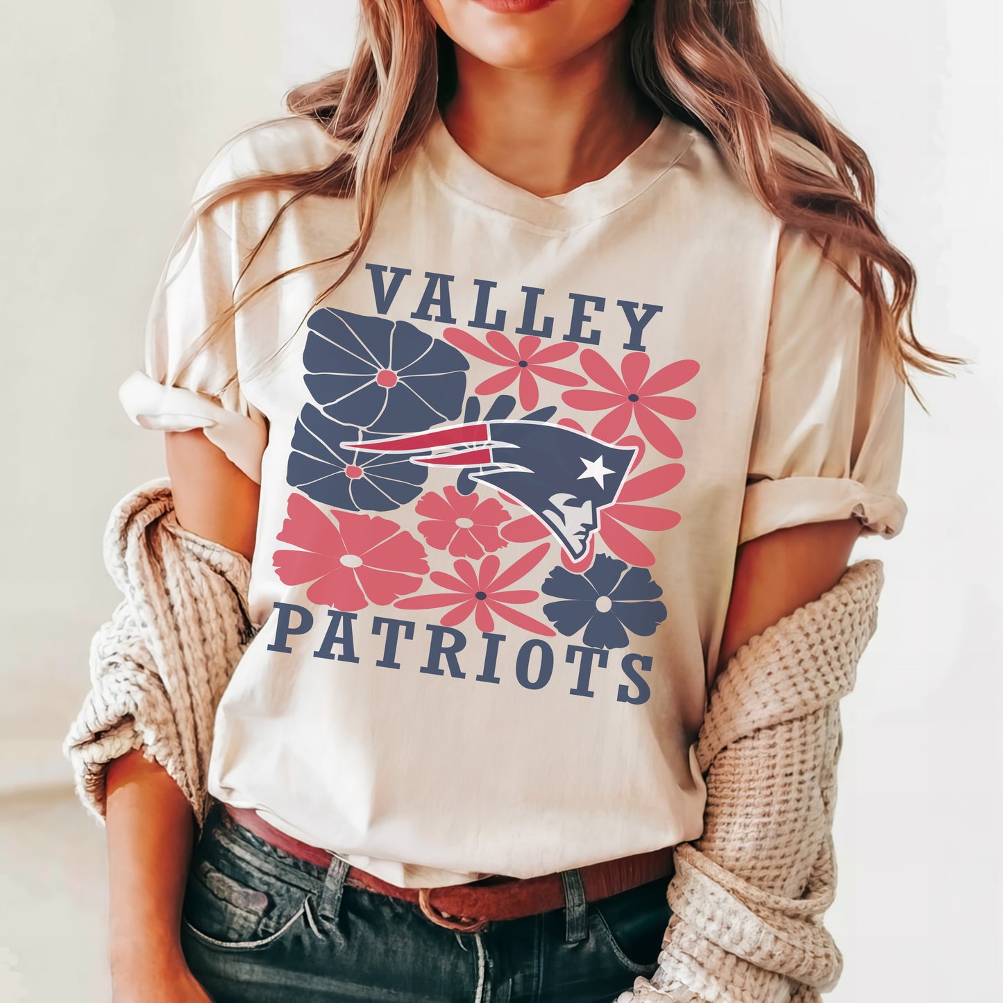 Floral Custom Mascot School Spirit Tee
