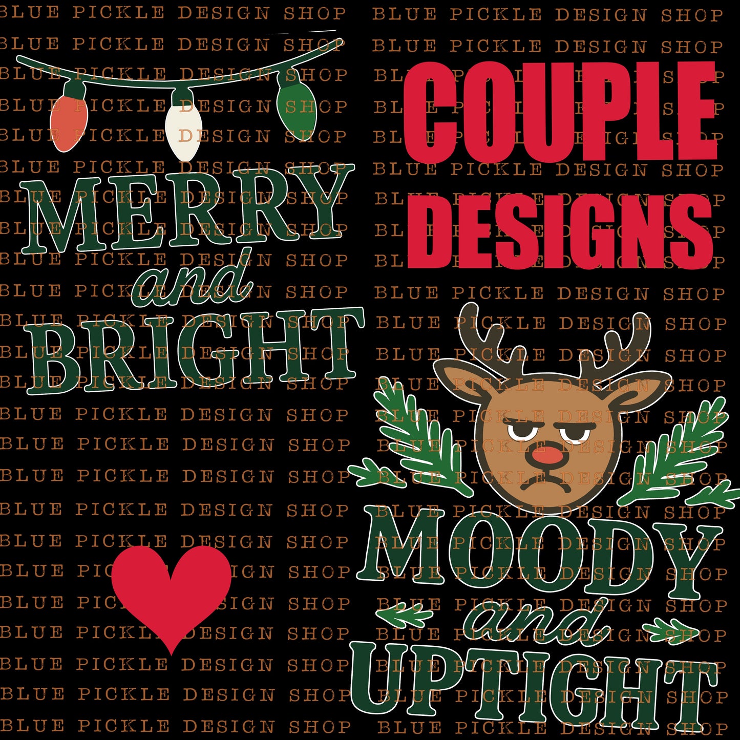 Couple Designs ~ Merry and Moody -  DIGITAL DESIGN- INSTANT DOWNLOAD