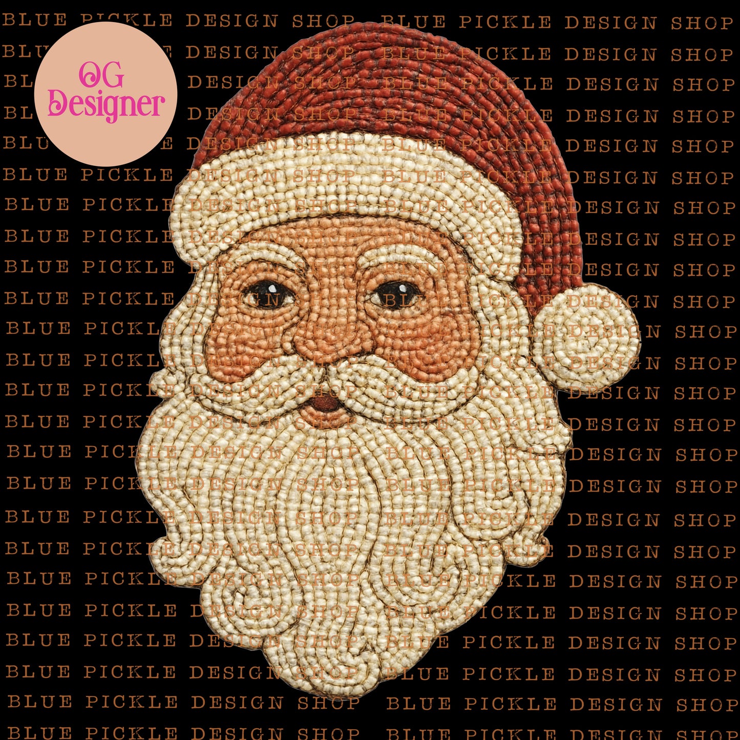 Faux (Fake) Beaded Santa -  DIGITAL DESIGN- INSTANT DOWNLOAD