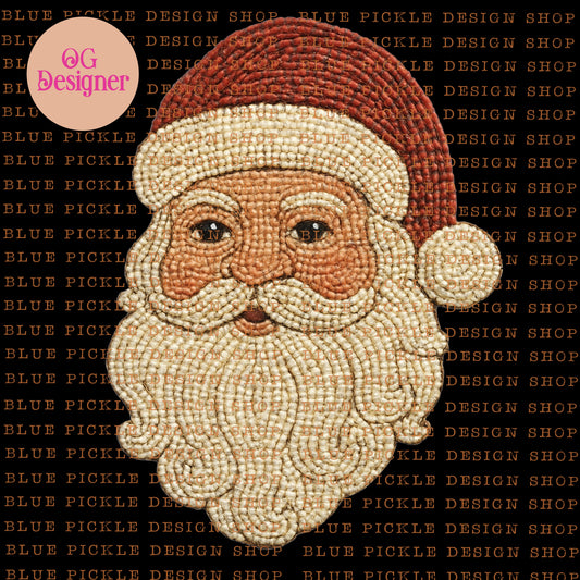 Faux (Fake) Beaded Santa -  DIGITAL DESIGN- INSTANT DOWNLOAD