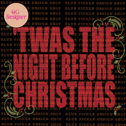 'Twas The Night Before Christmas Story  -  DIGITAL DESIGN- INSTANT DOWNLOAD