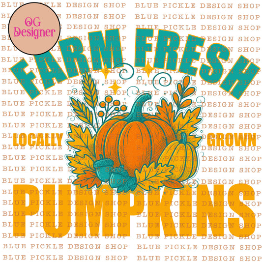 Farm Fresh Pumpkins -  DIGITAL DESIGN- INSTANT DOWNLOAD