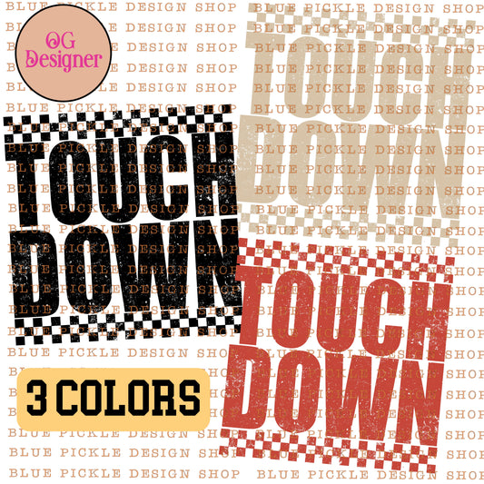Touchdown Checkered 3 colors  -  DIGITAL DESIGN- INSTANT DOWNLOAD
