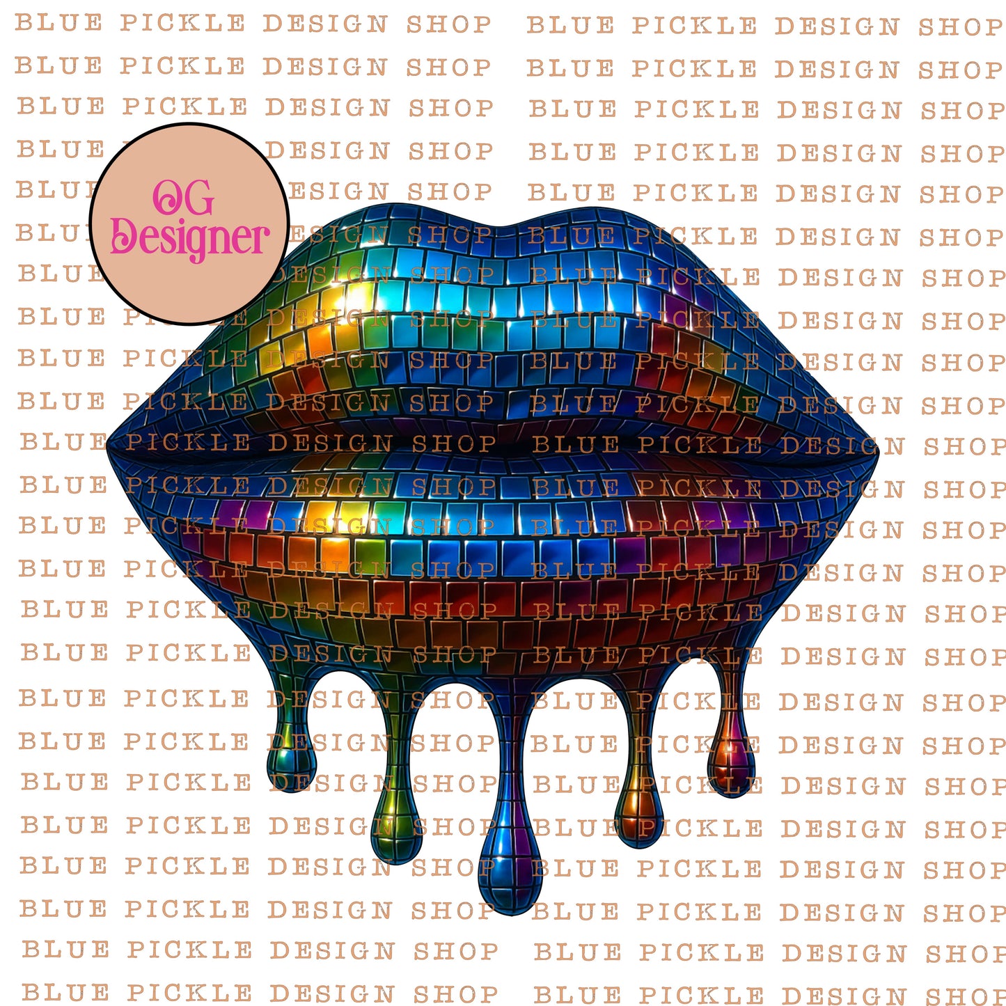 Disco Lips - DIGITAL DESIGN- INSTANT DOWNLOAD