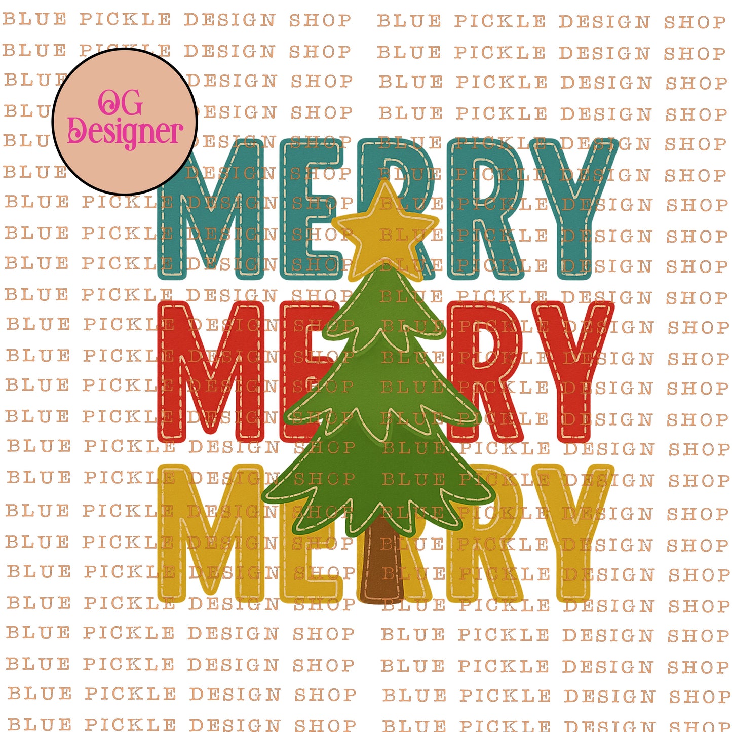 Merry x3 -  DIGITAL DESIGN- INSTANT DOWNLOAD