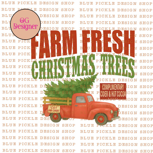 Farm Fresh Christmas Trees -  DIGITAL DESIGN- INSTANT DOWNLOAD