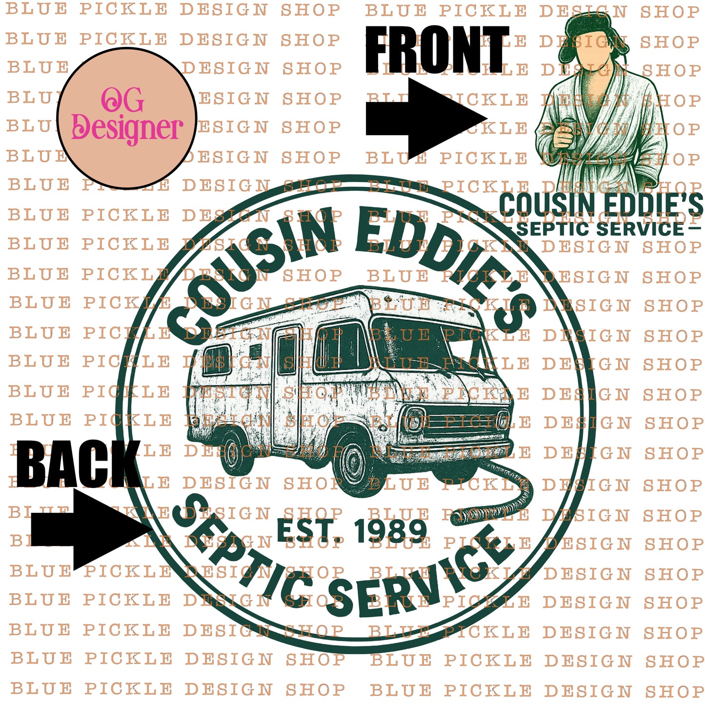 Cousin eddie's Septic Service  -  DIGITAL DESIGN- INSTANT DOWNLOAD