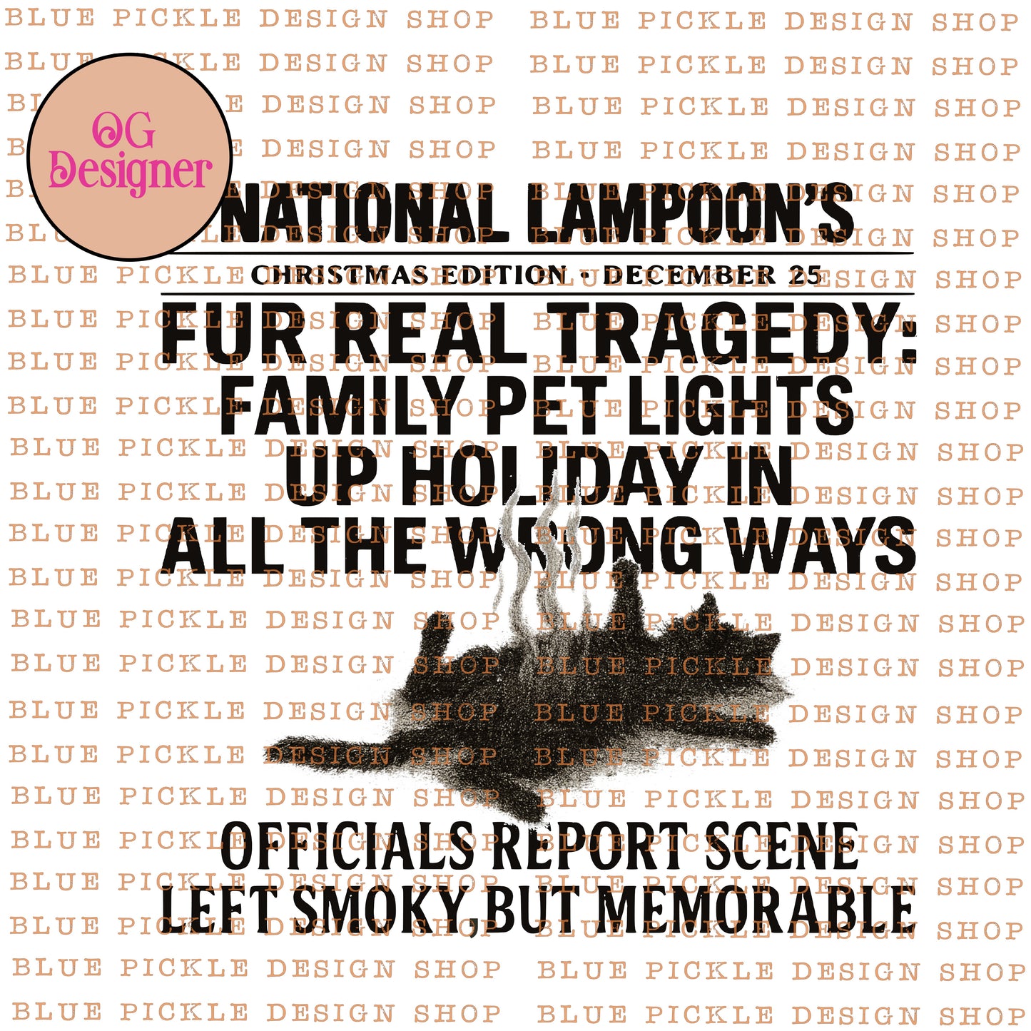 Christmas Newspaper Headlines : Lampoons Fried Pussycat -  DIGITAL DESIGN- INSTANT DOWNLOAD