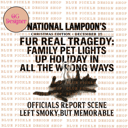 Christmas Newspaper Headlines : Lampoons Fried Pussycat -  DIGITAL DESIGN- INSTANT DOWNLOAD