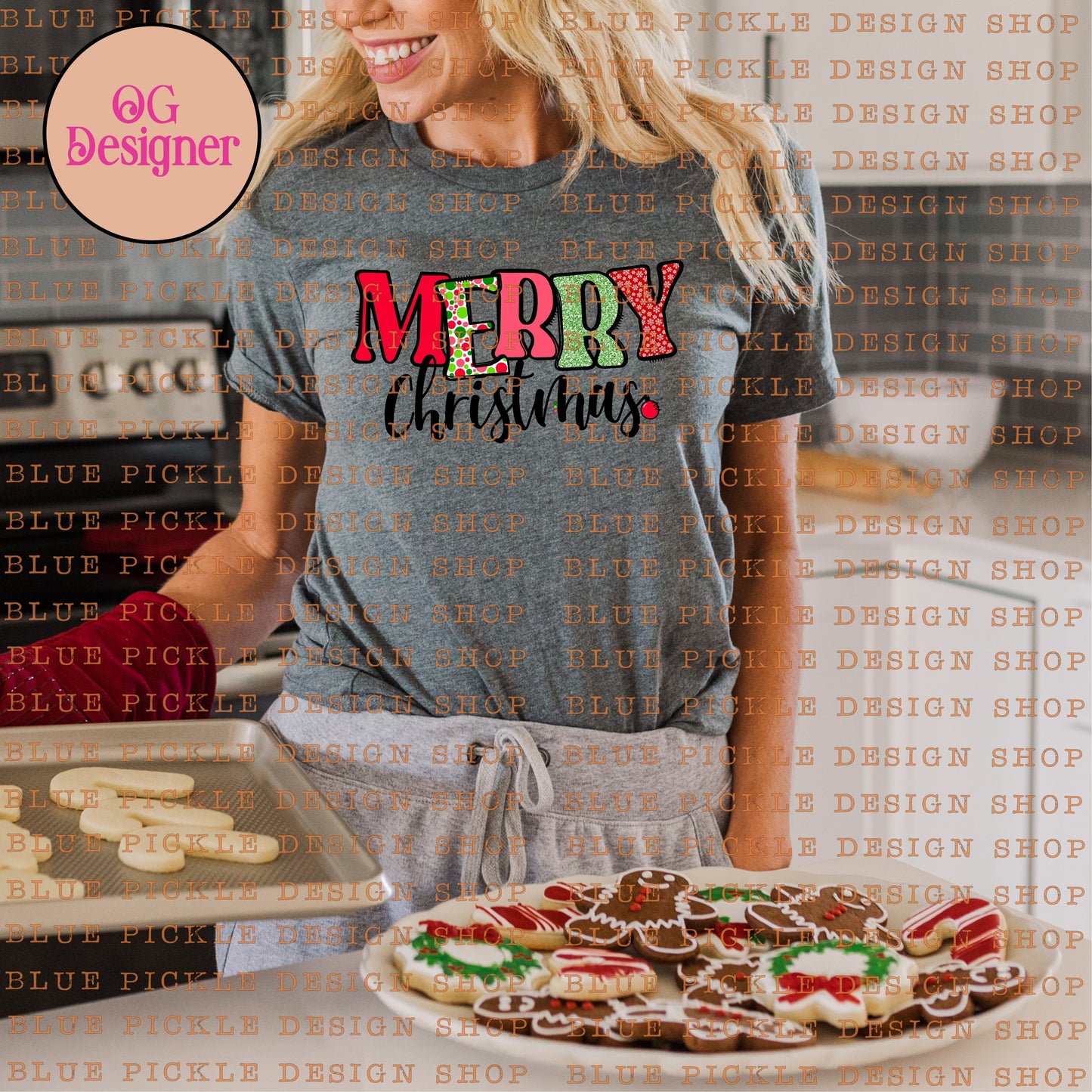 Merry Christmas Colorful - DIGITAL DESIGN- INSTANT DOWNLOAD
